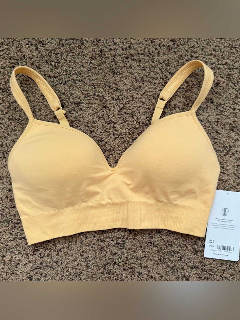 Athleta Embrace Bra in soft golden color